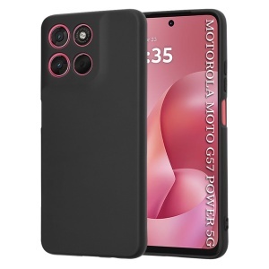 Husa pentru Motorola Moto G57 Power / Moto G67 Power, SKYDDAR INNOVATION, din Silicon Catifelat, SoftElegance, set cu sticker, Negru
