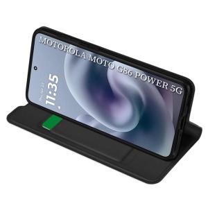 Husa pentru Motorola Moto G86 Power, SKYDDAR INNOVATION, Magskin Book, tip Carte cu Portofel Interior, set cu sticker, Negru - Img 4
