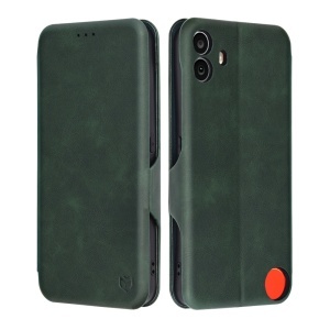 Husa pentru Nothing CMF Phone 1, SKYDDAR INNOVATION, Safe Wallet tip carte din Piele Ecologica, Suport Carduri, Inchidere Magnetica, Verde, set cu sticker