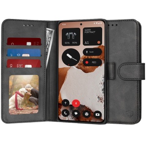Husa pentru Nothing CMF Phone 2 Pro, SKYDDAR INNOVATION, Diary Book, tip carte, cu Portofel Interior, Antisoc, Negru, set cu sticker