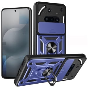Husa pentru Nothing Phone (3a), SKYDDAR INNOVATION, CamShield, Albastru, set cu sticker