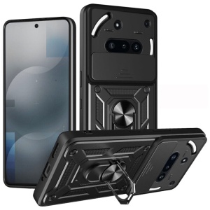 Husa pentru Nothing Phone (3a), SKYDDAR INNOVATION, CamShield, Negru, set cu sticker - Img 1