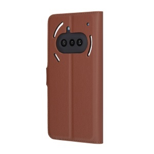 Husa pentru Nothing Phone (3a), SKYDDAR INNOVATION, Leather Wallet, tip Carte cu Portofel Interior, Finisaje Premium, set cu sticker, Maro - Img 4