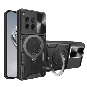 Husa pentru OnePlus 12, SKYDDAR INNOVATION, CamGuard Pro, Inel Magnetic, Protectie Camera, set cu sticker, Negru