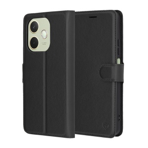 Husa pentru Oppo A5 Pro 5G, SKYDDAR INNOVATION, Leather Folio, tip Carte, cu Portofel Interior, Finisaje Premium, Negru, set cu sticker