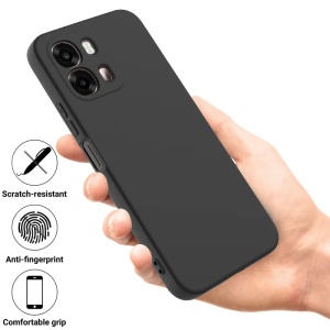 Husa pentru Oppo A6 4G din Silicon Catifelat, Antisoc, set cu sticker, SoftElegance, Bleumarin - Img 2