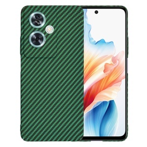Husa pentru Oppo A79 5G / OnePlus Nord N30 SE, SKYDDAR INNOVATION, textura carbon, Carbonite FiberShell, set cu sticker, Verde,