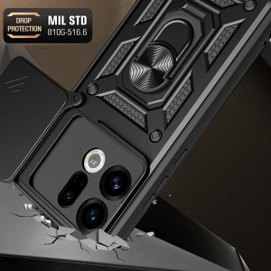 Husa pentru Oppo Find X9, SKYDDAR INNOVATION, CamShield, Inel magnetic, set cu sticker, Negru - Img 3