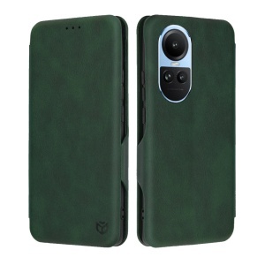 Husa pentru Oppo Reno10 / Reno10 Pro, SKYDDAR INNOVATION, Safe Wallet tip carte din Piele Ecologica, Suport Carduri, Inchidere Magnetica, Verde, set cu sticker