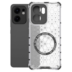 Husa pentru Oppo Reno13 F 4G / Reno13 F 5G / Reno13 FS 5G, SKYDDAR INNOVATION, HoneyComb Shield MagSafe, Alb, set cu sticker - Img 2