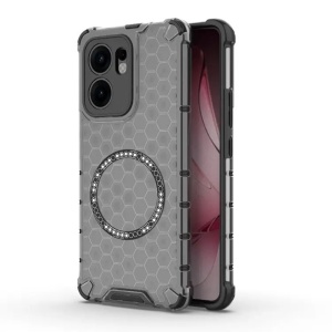 Husa pentru Oppo Reno13 F 4G / Reno13 F 5G / Reno13 FS 5G, SKYDDAR INNOVATION, HoneyComb Shield MagSafe, Negru, set cu sticker