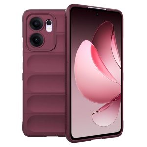 Husa pentru Oppo Reno13 F 4G, SKYDDAR INNOVATION, Vogue din Silicon Mat, set cu sticker, Bordo - Img 1