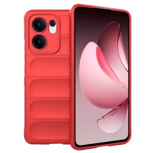 Husa pentru Oppo Reno13 F 4G, SKYDDAR INNOVATION, Vogue din Silicon Mat, set cu sticker, Rosu