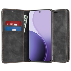Husa pentru Oppo Reno14 F, SKYDDAR INNOVATION, Confy Cover tip Carte din piele Eco Premium, cu Portofel Interior, set cu sticker, Negru