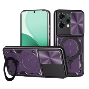 Husa pentru Oppo Reno14, SKYDDAR INNOVATION, CamGuard Pro, Inel Magnetic, Protectie Camera, set cu sticker, Mov