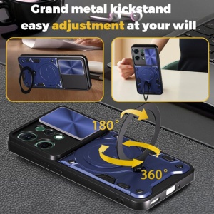 Husa pentru Oppo Reno14, SKYDDAR INNOVATION, CamGuard Pro, Inel Magnetic, Protectie Camera, set cu sticker, Albastru - Img 6