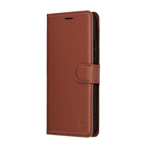 Husa pentru Oppo Reno14, SKYDDAR INNOVATION, Leather Folio tip Carte, cu Portofel Interior, Finisaje Premium, set cu sticker, Maro - Img 5
