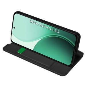 Husa pentru Oppo Reno14, SKYDDAR INNOVATION, Magskin Book, tip Carte cu Portofel Interior, set cu sticker, Negru - Img 4
