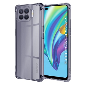 Husa pentru Oppo Reno4 Lite, SKYDDAR INNOVATION, Shockproof Clear Silicone, Silicon Slim, set cu sticker, Fumuriu