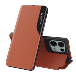 Husa pentru Oppo Reno8 Pro tip carte, stand, suport birou, set cu sticker, efold, Portocaliu