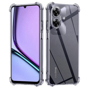 Husa pentru Realme Note 60 , SKYDDAR INNOVATION, Shockproof Clear din Silicon Slim, Transparenta, set cu sticker - Img 1