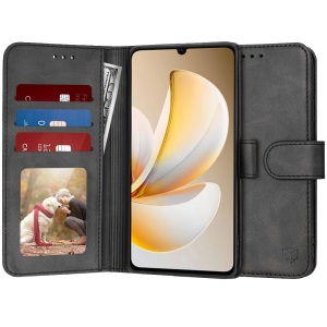 Husa pentru Realme Note 70T, SKYDDAR INNOVATION, Diary Book, tip carte cu Portofel Interior, Antisoc, set cu sticker, Negru