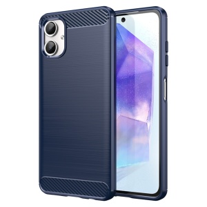 Husa pentru Samsung Galaxy A06 din Silicon Premium, Slim, cu textura Fibra Carbon - Albastru