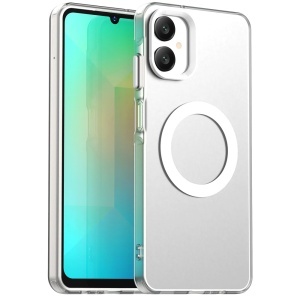 Husa pentru Samsung Galaxy A06, MagSafe, Antisoc, set cu sticker, CandyCase, Alb