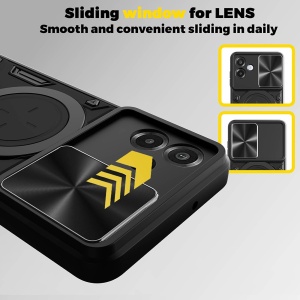 Husa pentru Samsung Galaxy A07 4G, SKYDDAR INNOVATION, CamGuard Pro, Inel Magnetic, Protectie Camera, set cu sticker, Roz auriu - Img 4