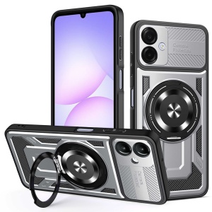 Husa pentru Samsung Galaxy A07 4G, SKYDDAR INNOVATION, RuggedCam, Inel magnetic antisoc, set cu sticker, Gri