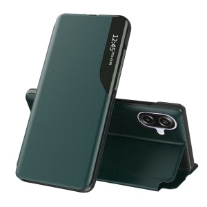 Husa pentru Samsung Galaxy A07 4G tip carte, eFold, set cu sticker, Verde