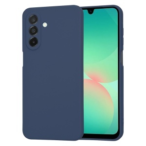 Husa pentru Samsung Galaxy A26 5G din Silicon Catifelat, SoftElegance, set cu sticker, Bleumarin