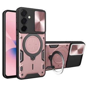Husa pentru Samsung Galaxy A27 5G, SKYDDAR INNOVATION, CamGuard Pro, Inel Magnetic, Protectie Camera, set cu sticker, Roz auriu