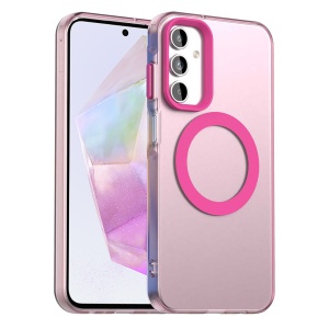 Husa pentru Samsung Galaxy A35 5G, MagSafe, Antisoc, set cu sticker, CandyCase, Roz