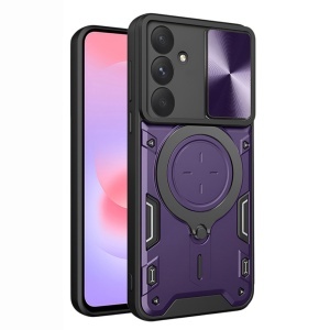 Husa pentru Samsung Galaxy A37 5G, SKYDDAR INNOVATION, CamGuard Pro, Inel Magnetic, Protectie Camera, set cu sticker, Mov