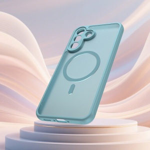 Husa pentru Samsung Galaxy A37 5G, SKYDDAR INNOVATION, HaloFrost MagSafe II, Antisoc, set cu sticker, Verde menta - Img 5