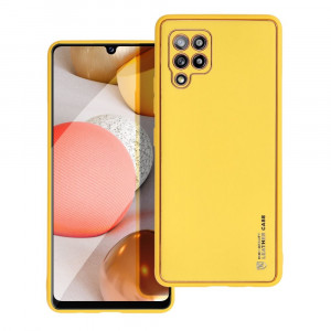 Husa pentru Samsung Galaxy A42 5G din piele ecologica, Skyddar Leather - Galben