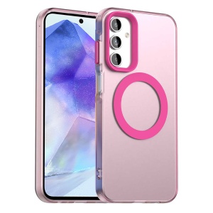 Husa pentru Samsung Galaxy A55 5G, MagSafe, Antisoc, set cu sticker, CandyCase, Roz