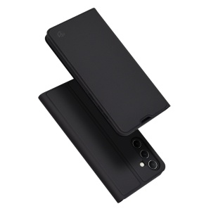 Husa pentru Samsung Galaxy A55 5G, SKYDDAR INNOVATION, Magskin Book, tip Carte cu Portofel Interior, Negru, set cu sticker