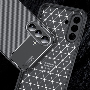 Husa pentru Samsung Galaxy A57 5G, SKYDDAR INNOVATION, CarbonFiber, Antisoc, set cu sticker, Negru - Img 3