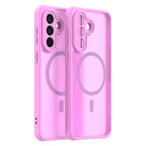 Husa pentru Samsung Galaxy A57 5G, SKYDDAR INNOVATION, HaloFrost MagSafe II, Antisoc, set cu sticker, Roz