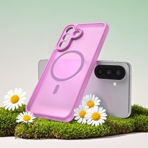 Husa pentru Samsung Galaxy A57 5G, SKYDDAR INNOVATION, HaloFrost MagSafe II, Antisoc, set cu sticker, Roz - Img 6
