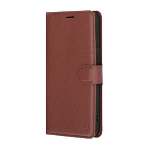 Husa pentru Samsung Galaxy A57 5G, SKYDDAR INNOVATION, Leather Folio tip Carte, cu Portofel Interior, Finisaje Premium, set cu sticker, Maro - Img 3