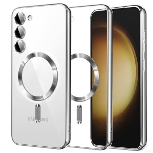 Husa pentru Samsung Galaxy S23 Plus, SKYDDAR INNOVATION, Luxury Shield Magsafe, Protectie Antisoc, set cu sticker, Argintiu