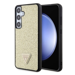Husa pentru Samsung Galaxy S24 Plus, Rhinestone Triangle, Guess, Auriu