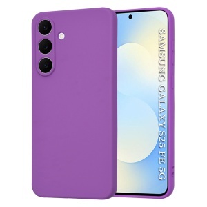 Husa pentru Samsung Galaxy S25 FE din Silicon Catifelat, SoftElegance, set cu sticker, Mov