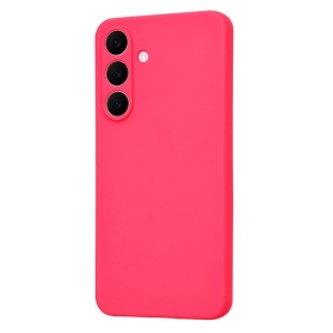 Husa pentru Samsung Galaxy S25 FE din Silicon Catifelat, SoftElegance, set cu sticker, Fucsia - Img 3