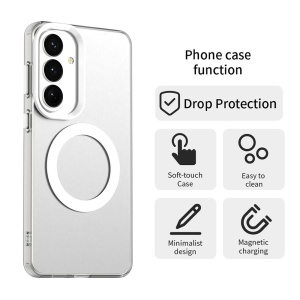 Husa pentru Samsung Galaxy S26 Edge, MagSafe, Antisoc, set cu sticker, CandyCase, Alb - Img 3