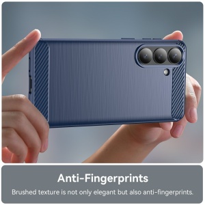 Husa pentru Samsung Galaxy S26 Edge, SKYDDAR INNOVATION, Carbon Silicone, din Silicon Slim, cu textura Fibra Carbon, set cu sticker, Albastru - Img 3