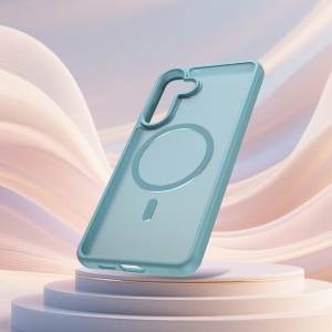 Husa pentru Samsung Galaxy S26 Edge, SKYDDAR INNOVATION, HaloFrost MagSafe II, Antisoc, set cu sticker, Verde menta - Img 5